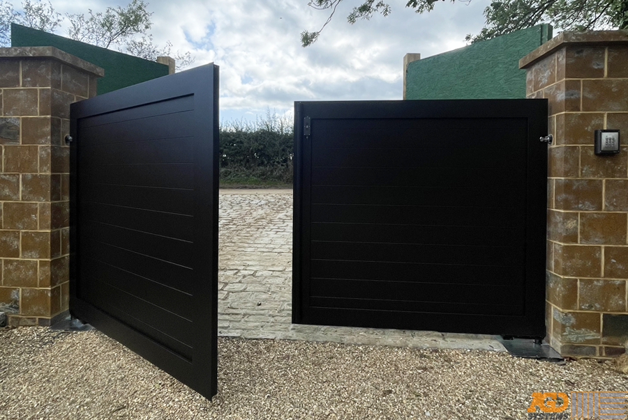 Black driveway gates